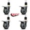 Service Caster 4'' Gray Poly Swivel 1-7/8'' Expanding Stem Caster Set Total Lock Brake, 4PK SCC-EXTTL20S414-PPUB-178-4 - alternate 4